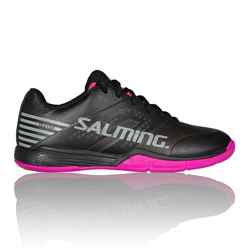 Salming Viper 5 Womens Indoor Court Shoe (Black/Pink Jewel) Salming Viper 5 Womens Indoor Court Shoe (Black/Pink Jewel) -Racquet Equipment Store 1238075 0151 1 viper 5 women shoe black pink
