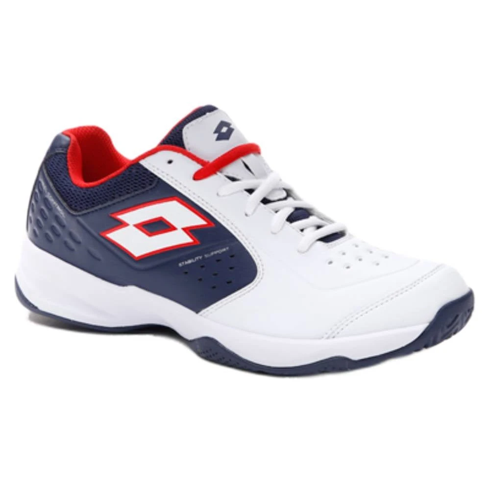 Lotto Space 600 II Men's Tennis Shoe (All White/Navy Blue) Lotto Space 600 II Men's Tennis Shoe (All White/Navy Blue) -Racquet Equipment Store 213630 5XZ