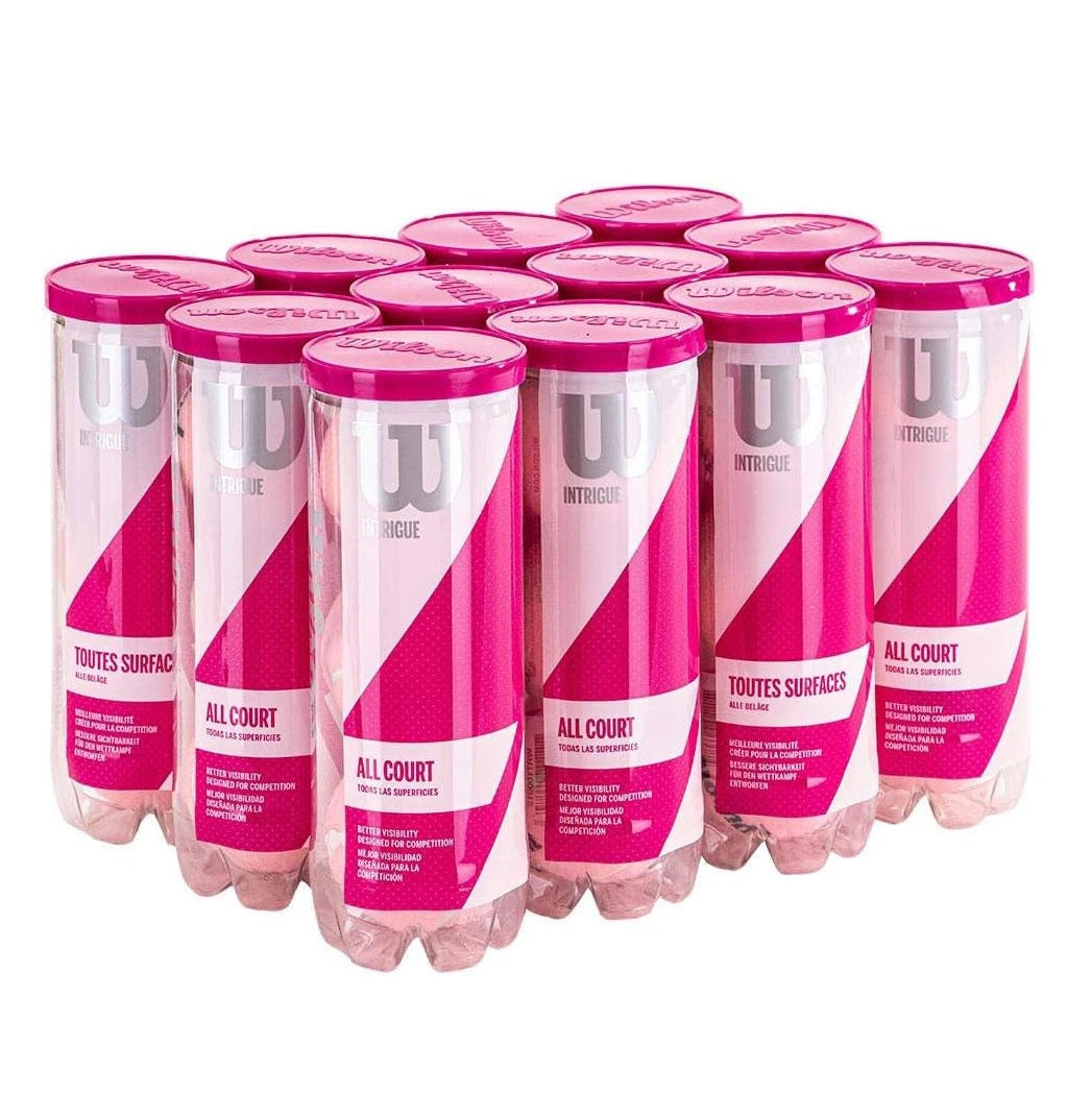Wilson Intrigue All Court Pink Tennis Balls - 12 Can Case Wilson Intrigue All Court Pink Tennis Balls - 12 Can Case -Racquet Equipment Store