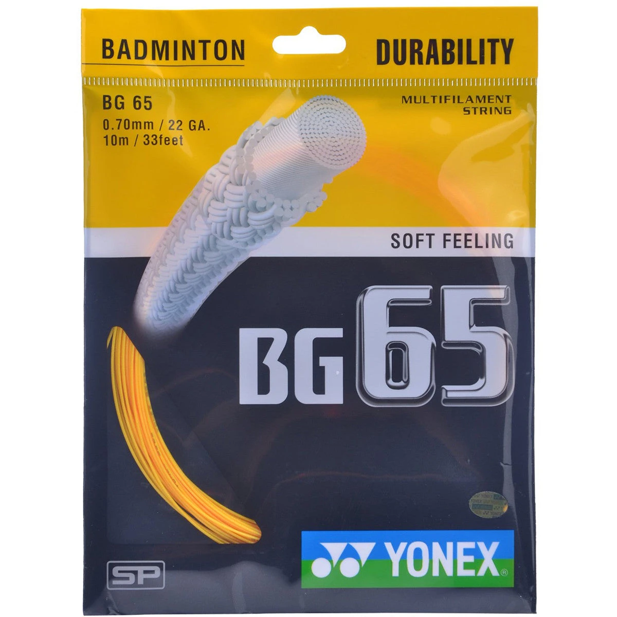 Yonex BG 65 Badminton String (Orange) Yonex BG 65 Badminton String (Orange) -Racquet Equipment Store BG6510OR BG 65 Orange