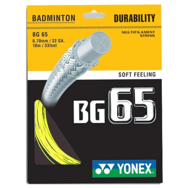 Yonex BG 65 Badminton String (Yellow) Yonex BG 65 Badminton String (Yellow) -Racquet Equipment Store BG65Yellow