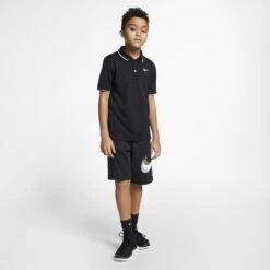 Nike Boy's Court Dri-Fit Team Polo (Black/White) -Racquet Equipment Store BQ8792 010 PHSYM003 1000