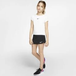 Nike Girl's Court Skirt (Black/White) 9 Nike Girl's Court Skirt (Black/White) -Racquet Equipment Store BV7391 010 PHSYM003 1000