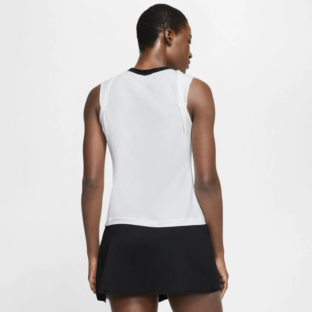 Nike Women's Dri-Fit Sleeveless Top (White/Black) Nike Women's Dri-Fit Sleeveless Top (White/Black) -Racquet Equipment Store CI9324 100 PHSBM001 1000