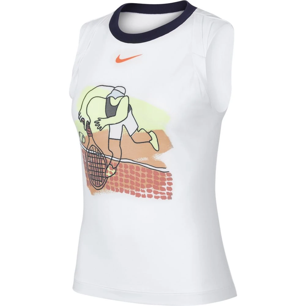 Nike Women's Dri-Fit Sleeveless Top (White/Black) Nike Women's Dri-Fit Sleeveless Top (White/Black) -Racquet Equipment Store CI9324 100 PHSFH001 1000