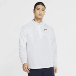 Nike Men's Court Challenger Long Sleeve Top (White/Black)