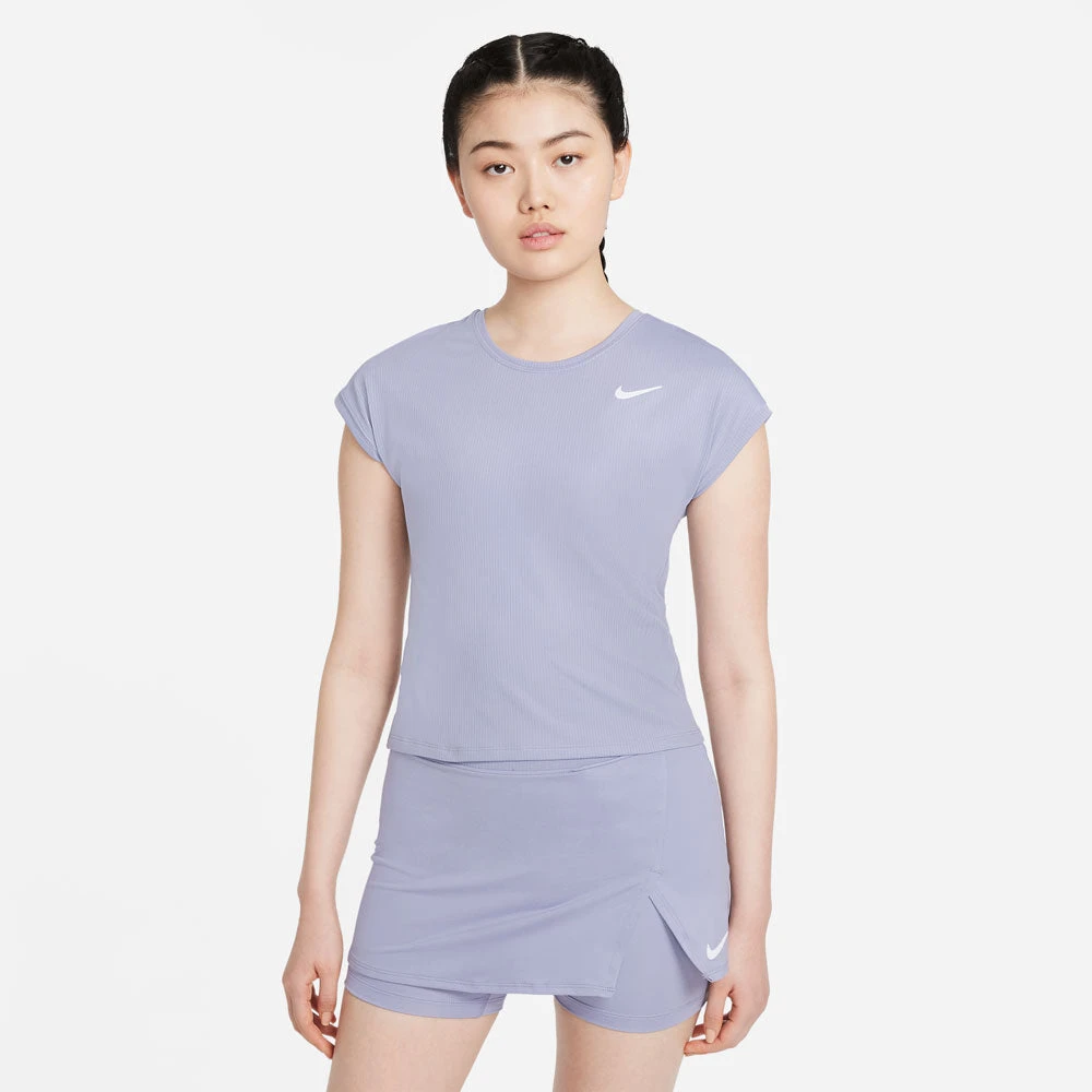 Nike Women's Dri-FIT Victory Top (Indigo Haze/White) Nike Women's Dri-FIT Victory Top (Indigo Haze/White) -Racquet Equipment Store CV4790 519 PHSFM001 3144