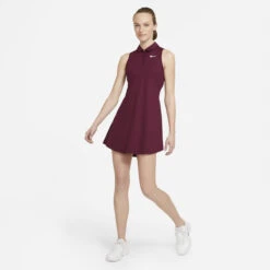 Nike Women's Victory Polo Dress (Deep Beetroot/White) -Racquet Equipment Store CV4837 638 PHSYM002 3144