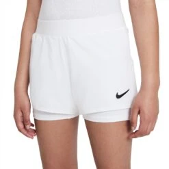 New Arrival 7 Nike Girls' Dri-FIT Victory Shorts (White/Black)