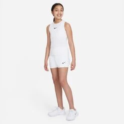 Nike Girls' Dri-FIT Victory Shorts (White/Black) -Racquet Equipment Store DB5612 100 PHSYM003 3144