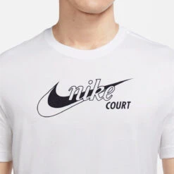 Nike Men's Dri-FIT Distressed Swoosh Top (White) -Racquet Equipment Store DD8376 100 PHSYM001 3144