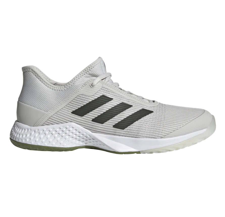adidas Adizero Club Junior Tennis Shoe (Grey/White/Green) Adidas Adizero Club Junior Tennis Shoe (Grey/White/Green) -Racquet Equipment Store G26566 FTW photo side lateral center white