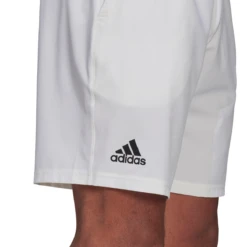 Adidas Men's Club Stretch Woven 9-Inch Shorts (White/Black) 6 Adidas Men's Club Stretch Woven 9-Inch Shorts (White/Black) -Racquet Equipment Store GH7222 APP on model detail 2 white 7f9b3d5a 8aa5 4a09 af88 6399e0a92d13
