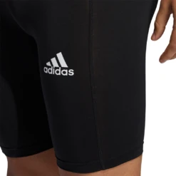 Adidas Men's TechFit Short Tights (Black) 5 Adidas Men's TechFit Short Tights (Black) -Racquet Equipment Store GM5035 APP on model detail 1 white