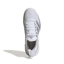 Adidas Adizero Ubersonic 4 Women's Tennis Shoe (White/Silver/Grey) -Racquet Equipment Store GW2513 3 FOOTWEAR Photography TopPortraitView white