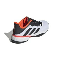 Adidas Barricade Junior Tennis Shoe (White/Black/Red) -Racquet Equipment Store GW2996 7 FOOTWEAR Photography BackLateralTopView white