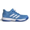 Adidas Adizero Club Junior Tennis Shoe (Pulse Blue/Cloud White) 1 Adidas Adizero Club Junior Tennis Shoe (Pulse Blue/Cloud White) -Racquet Equipment Store GX1854 1 FOOTWEAR Photography SideLateralCenterView white