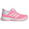 Adidas Adizero Club Junior Tennis Shoe (Pink/White) 1 Adidas Adizero Club Junior Tennis Shoe (Pink/White) -Racquet Equipment Store GX1855 1 FOOTWEAR Photography SideLateralCenterView white
