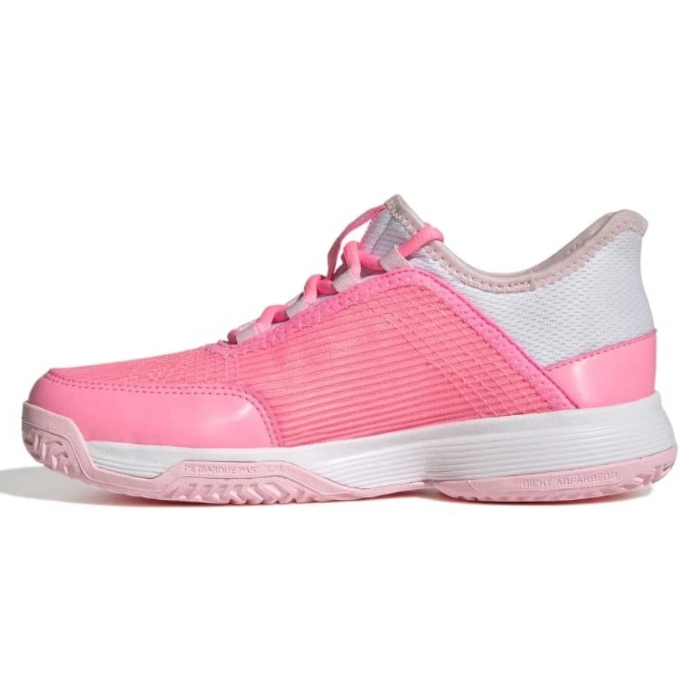 adidas adizero Club Junior Tennis Shoe (Pink/White) Adidas Adizero Club Junior Tennis Shoe (Pink/White) -Racquet Equipment Store GX1855 5 FOOTWEAR Photography SideMedialCenterView white