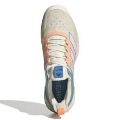 Adidas Adizero Ubersonic 4 Parley Men's Tennis Shoes (White/Beam Orange) -Racquet Equipment Store GX9623 3 FOOTWEAR Photography TopPortraitView white
