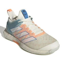Adidas Adizero Ubersonic 4 Parley Men's Tennis Shoes (White/Beam Orange) -Racquet Equipment Store GX9623 6 FOOTWEAR Photography FrontLateralTopView white