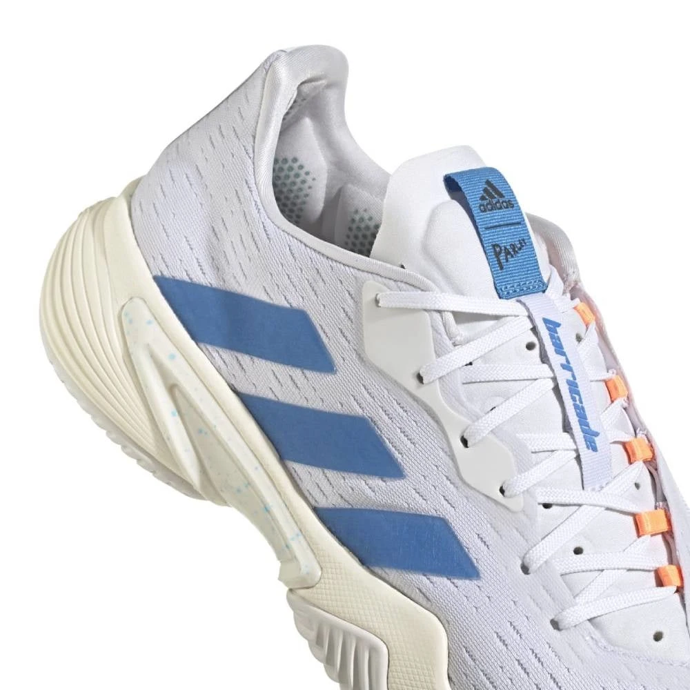 adidas Barricade Parley Men's Tennis Shoe (White/Blue) Adidas Barricade Parley Men's Tennis Shoe (White/Blue) -Racquet Equipment Store GY1369 8 FOOTWEAR Photography DetailView1 white