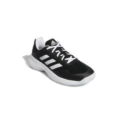 Adidas GameCourt 2 Women's Tennis Shoe (Black/White) -Racquet Equipment Store GZ0694 6 FOOTWEAR Photography FrontLateralTopView white