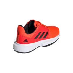 Adidas CourtJam XJ Junior Tennis Shoe (Solar Red/Black/White) -Racquet Equipment Store H68131 FTW photo back lateral top white