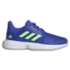 Adidas CourtJam XJ Junior Tennis Shoe (Blue/Neon Green) 1 Adidas CourtJam XJ Junior Tennis Shoe (Blue/Neon Green) -Racquet Equipment Store H68132 FTW photo side lateral center white