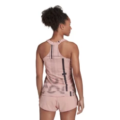 Adidas Women's Club Tennis Graphic Tank Top (Wonder Mauve/Black) 4 Adidas Women's Club Tennis Graphic Tank Top (Wonder Mauve/Black) -Racquet Equipment Store HB9093 APP on model back white