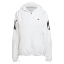 Adidas Women's Wind Breaker Jacket (White) -Racquet Equipment Store HB9369 1 APPAREL Photography FrontView transparent