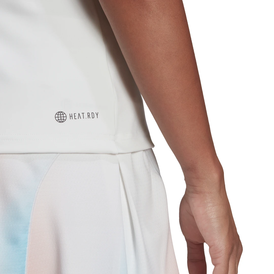 adidas Women's Tennis Y-Tank Top (White) Adidas Women's Tennis Y-Tank Top (White) -Racquet Equipment Store HF0842 APP on model detail 2 white