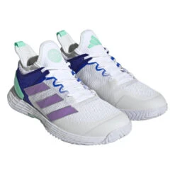 Adidas Adizero Ubersonic 4 Women's Tennis Shoe (White) -Racquet Equipment Store HQ8390 6 FOOTWEAR Photography FrontLateralTopView transparent