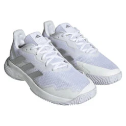 Adidas CourtJam Control Women's Tennis Shoe (White) 4 Adidas CourtJam Control Women's Tennis Shoe (White) -Racquet Equipment Store HQ8473 6 FOOTWEAR Photography FrontLateralTopView transparent