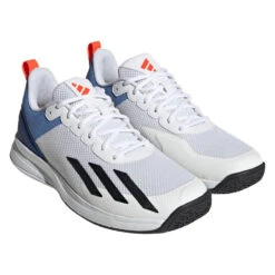 Adidas Courtflash Speed Men's Tennis Shoe (White/Black) -Racquet Equipment Store HQ8481 6 FOOTWEAR Photography FrontLateralTopView transparent