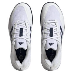 Adidas GameCourt 2 Men's Tennis Shoe (White/Navy) -Racquet Equipment Store HQ8809 3 FOOTWEAR Photography TopPortraitView transparent