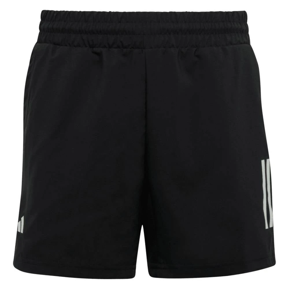 adidas Boy's 3 Stripe Club Shorts (Black) Adidas Boy's 3 Stripe Club Shorts (Black) -Racquet Equipment Store HR4236 2 APPAREL Photography FrontCenterView transparent