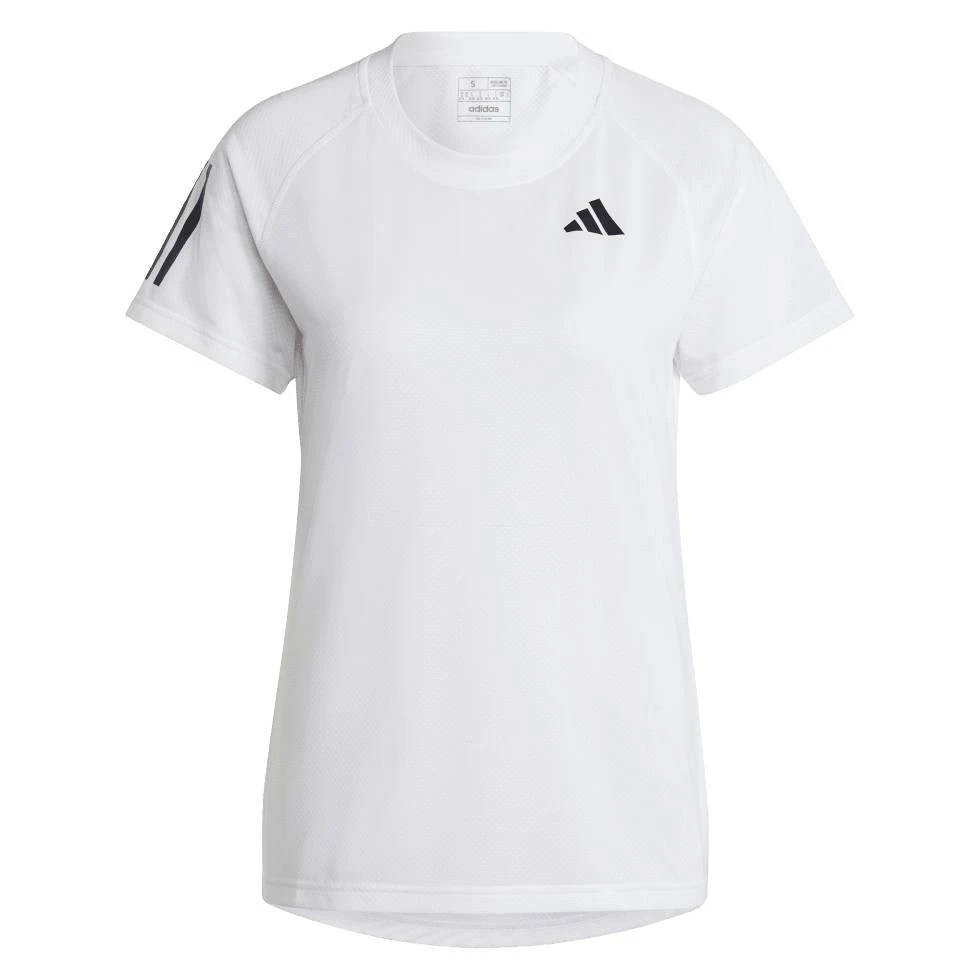 adidas Women's Club 3 Stripe Top (White) Adidas Women's Club 3 Stripe Top (White) -Racquet Equipment Store HS1449 2 APPAREL Photography FrontCenterView transparent
