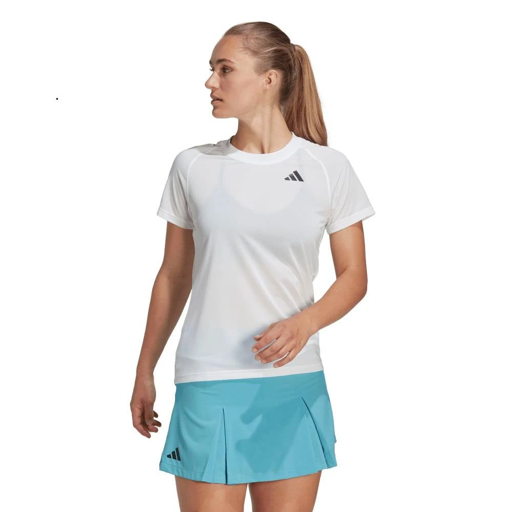 adidas Women's Club 3 Stripe Top (White) Adidas Women's Club 3 Stripe Top (White) -Racquet Equipment Store HS1449 3 APPAREL OnModel StandardView transparent