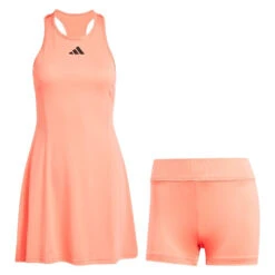 Adidas Women's Club Dress (Orange) -Racquet Equipment Store HZ4285 2 APPAREL Photography FrontView transparent