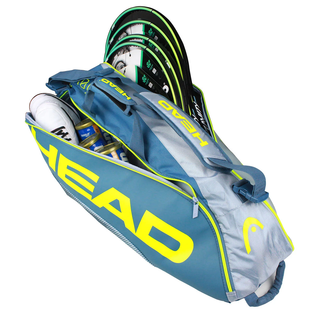 Head Tour Team Extreme Combi 6 Pack Racquet Bag (Yellow/Grey) Head Tour Team Extreme Combi 6 Pack Racquet Bag (Yellow/Grey) -Racquet Equipment Store Head Tour Team Extreme Combi 6 Pack 2