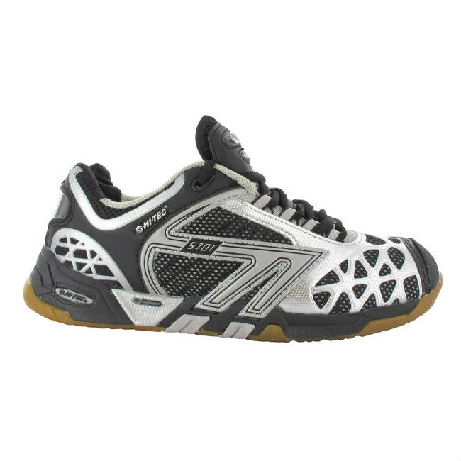 Hi-Tec S701 Mens Indoor Court Shoe (Black/Silver) Hi-Tec S701 Mens Indoor Court Shoe (Black/Silver) -Racquet Equipment Store Hi Tec Mens indoor Shoes S701 01 RacquetGuys