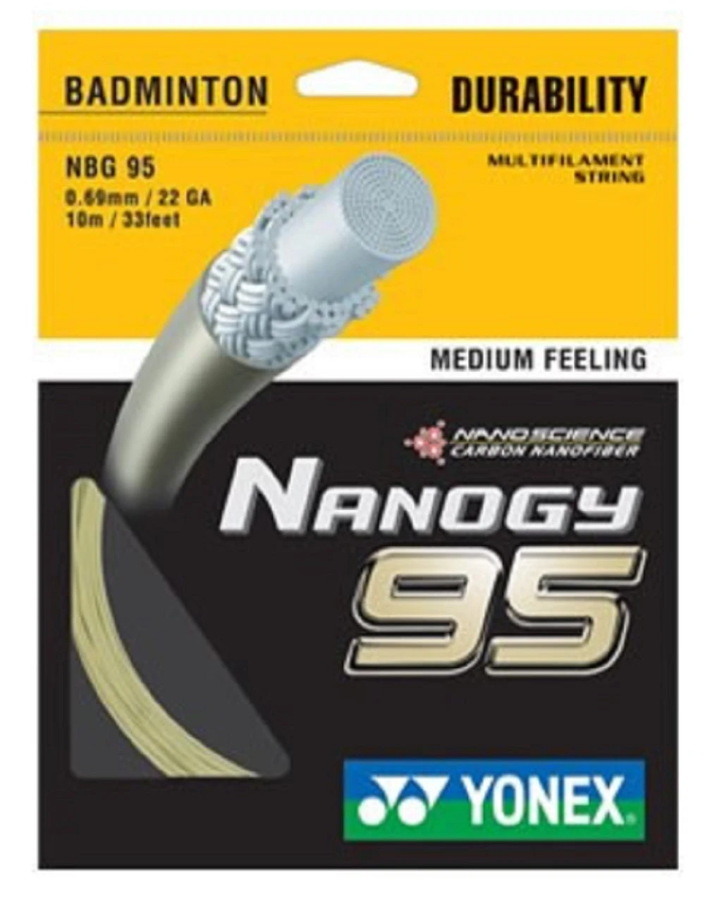 Yonex Nanogy BG 95 Badminton String (Cosmic Gold) Yonex Nanogy BG 95 Badminton String (Cosmic Gold) -Racquet Equipment Store NBG95Gold