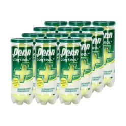 Penn Control Plus 78' Green Felt Junior Tennis Balls - 12 Can Case