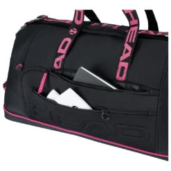Head Coco Duffel 8 Pack Racquet Bag (Black/Pink) 5 Head Coco Duffel 8 Pack Racquet Bag (Black/Pink) -Racquet Equipment Store Presentation 283651 Coco Duffle Bag BKPK 4 1