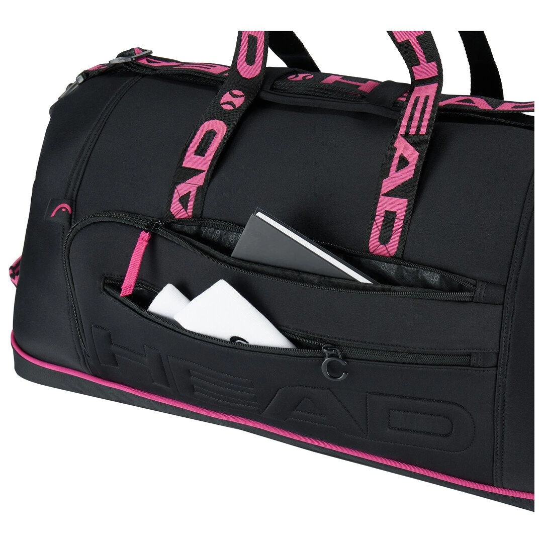 Head Coco Duffel 8 Pack Racquet Bag (Black/Pink) Head Coco Duffel 8 Pack Racquet Bag (Black/Pink) -Racquet Equipment Store Presentation 283651 Coco Duffle Bag BKPK 4 1