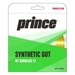 Prince Synthetic Gut 17/1.25 Duraflex Tennis String (Gold)