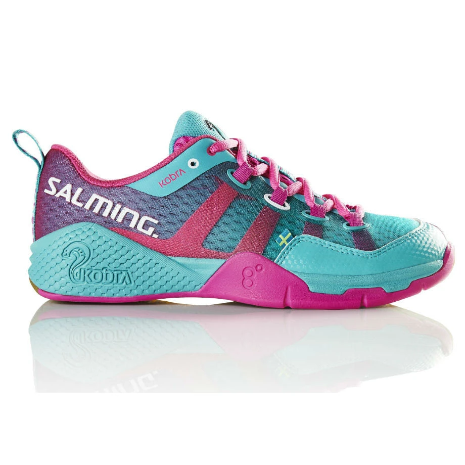 Salming Kobra Women's Indoor Court Shoe (Turquoise/Pink) Salming Kobra Women's Indoor Court Shoe (Turquoise/Pink) -Racquet Equipment Store Salming Kobra Women 1237081 6351 01 RacquetGuys