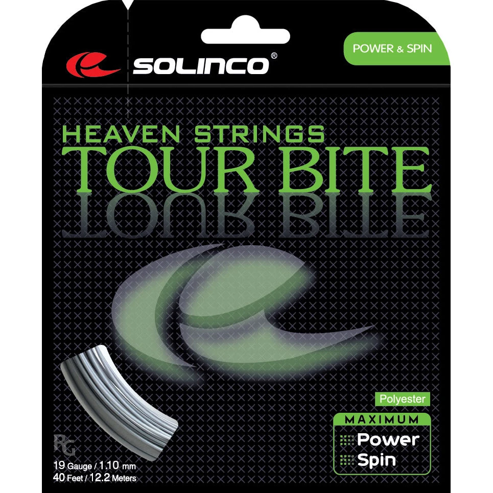 Solinco Tour Bite 19/1.10 Tennis String (Silver) Solinco Tour Bite 19/1.10 Tennis String (Silver) -Racquet Equipment Store Sloinco tourbite 19