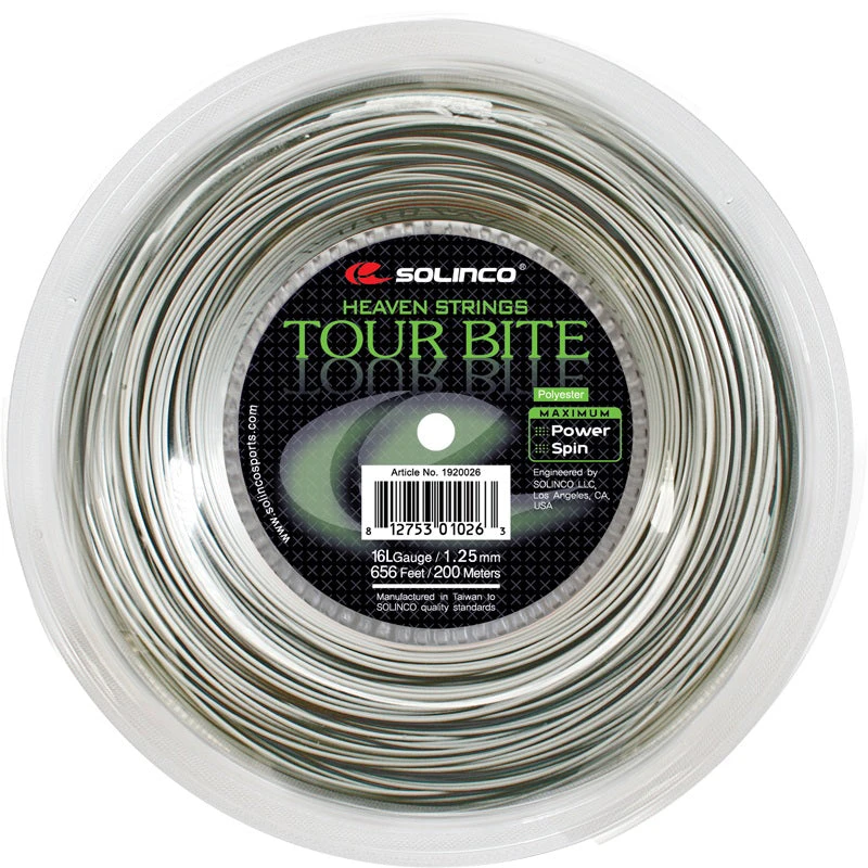 Solinco Tour Bite 16L/1.25 Tennis String Reel (Silver) Solinco Tour Bite 16L/1.25 Tennis String Reel (Silver) -Racquet Equipment Store Solinco tour bite 16L Tennis string RacquetGuys